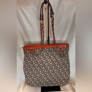 DKNY Monogram Tote with Chain Straps